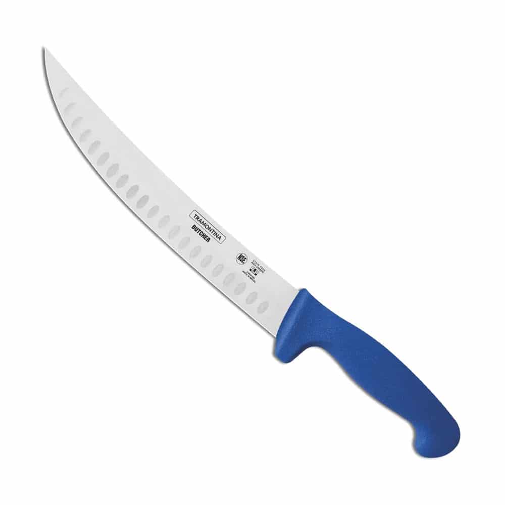 סכין מעוקלת ידית כחולה CHURRASCO