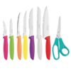 סט 8 סכינים צבעוניות ומספרים PLENUS