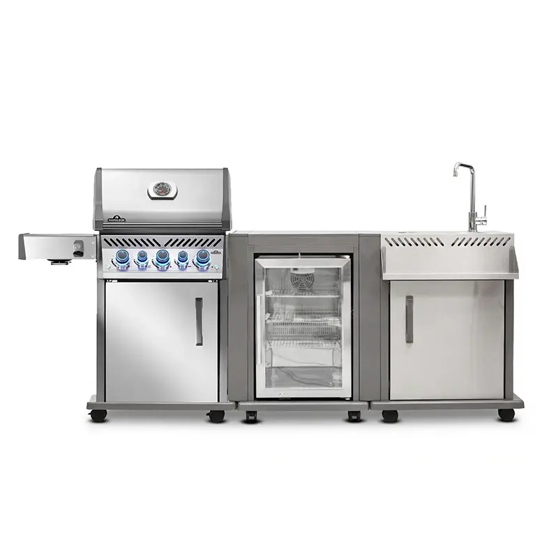 ROGUE MODULAR KITCHEN - NAPOLEON (נירוסטה) | גריל גז Rogu PRO-S 425 + יחידת מקרר + יחידות כיור